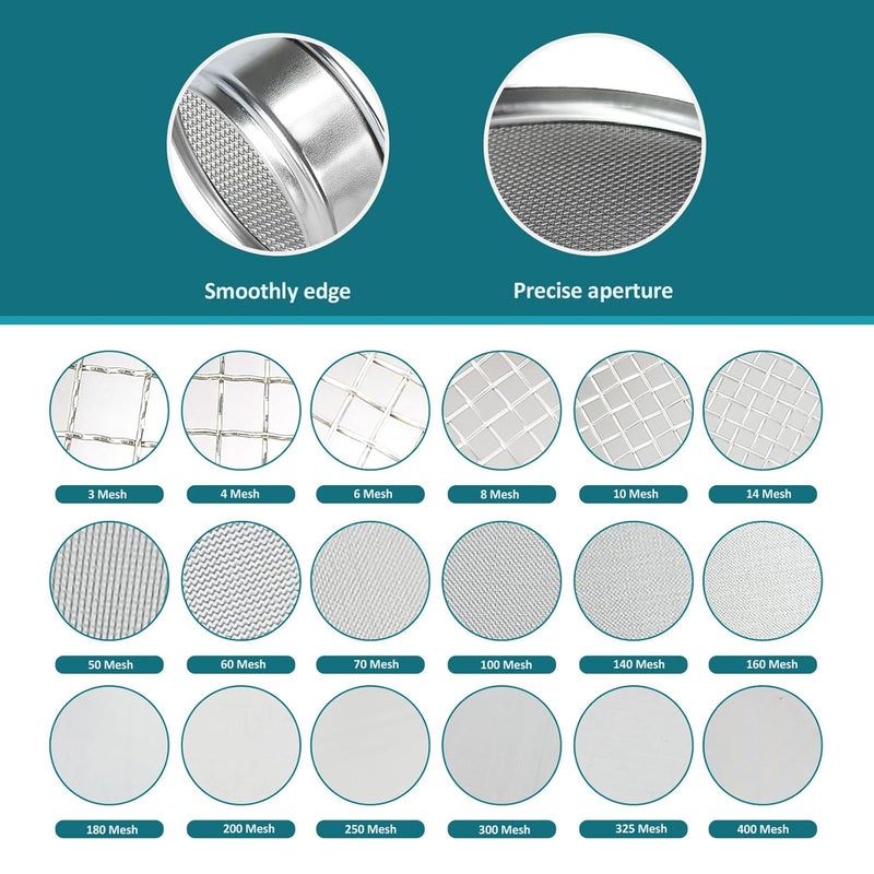 LVDALAB 304 Stainless Steel Mesh Lab Sieve, 24 Mesh(0.8mm) Aperture Test Sieve, 4inch(10cm) Economy Standard Analysis Sample Test Sieves for Industrial Laboratory Homes - Image 3